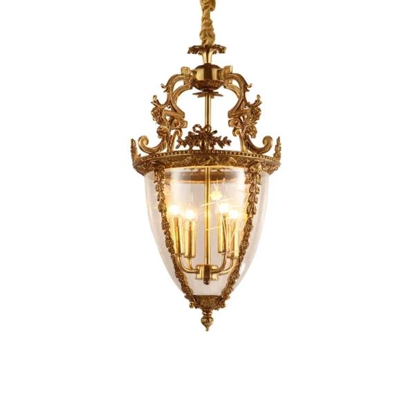 French Copper Porch Lamp Chandelier 1