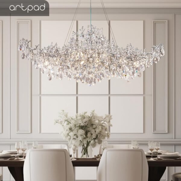 Silver Branch Rectangular Chandelier 1