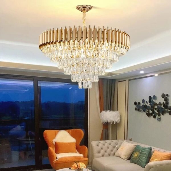 E14 LED Gold Black Chandelier 1