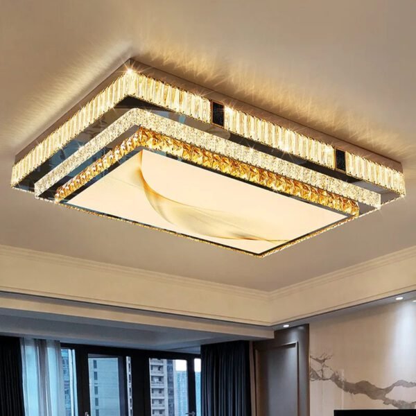 Gold K9 Crystal Lustre Ceiling Light 1