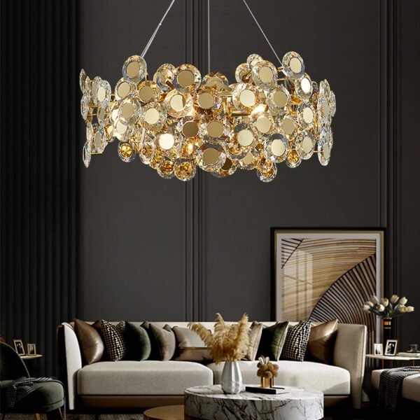 Gold Sunflower Glass Chandelier 1