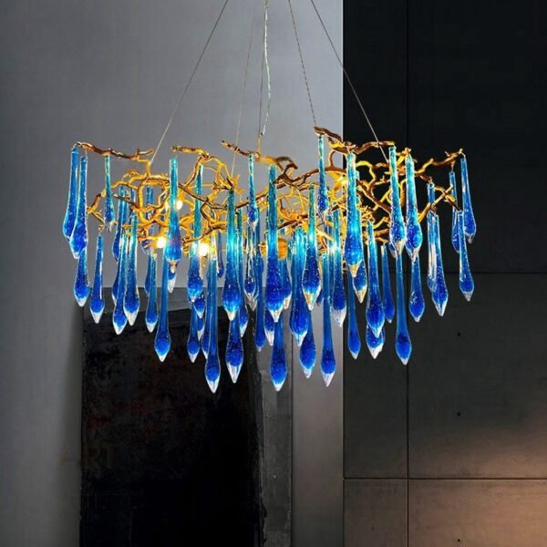 Blue Crystal LED Hanging Lamp Lustre Chandelier 1