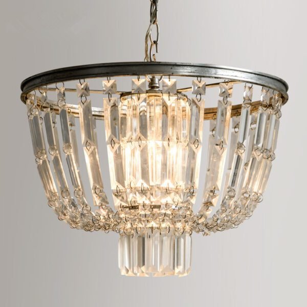 French Crystal Silver Chandelier 1