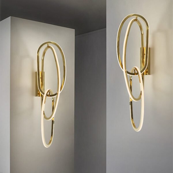 Lustre Gold Led Wall Lamp Steel Dimmable Wall Scones 1