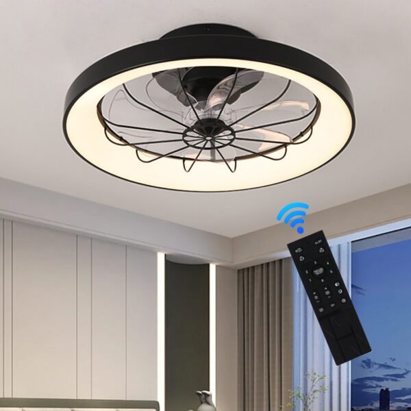 19 Inches, Remote Control, 6-speed Reversible Embedded Ceiling Fan with Light 1