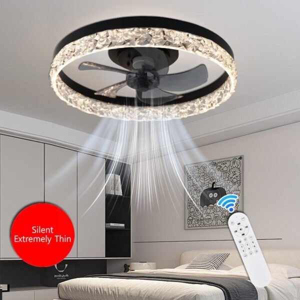 50cm Circular Diamond Ceiling Fan with Remote Control and 6 Wind Speeds 1