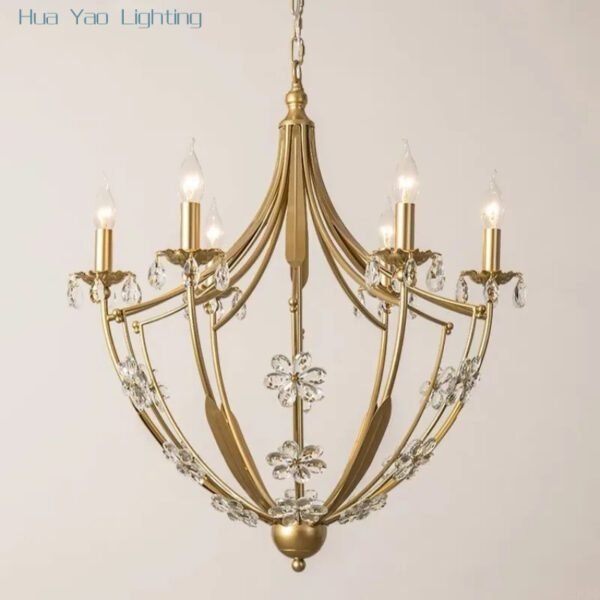 Candle crystal Copper chandelier 1