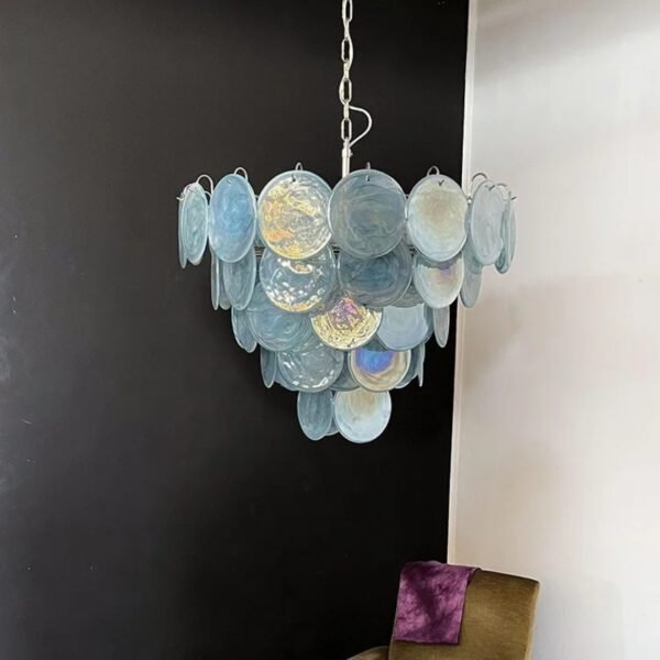 Holographic Disk Shell Chandelier 1