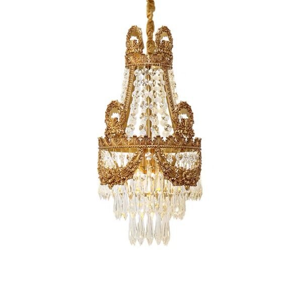 Copper Crystal Drop Royal Crown Chandelier 1