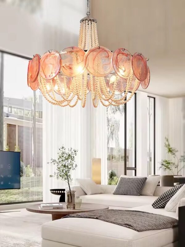Disc Pearl Chandelier Light 1