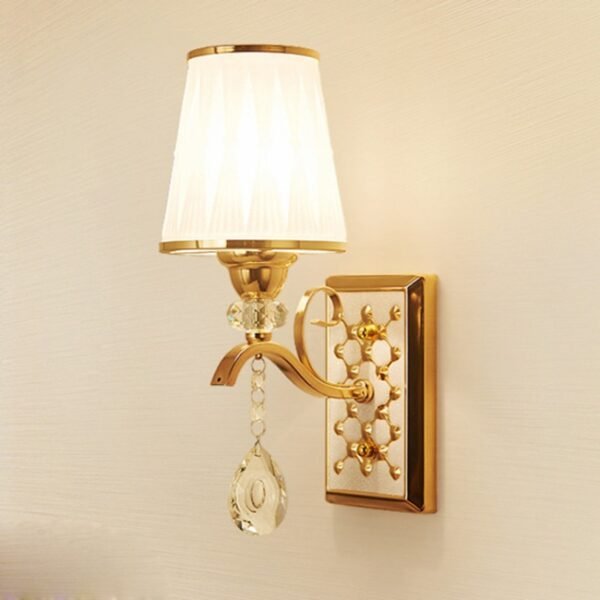 Gold Lamp Shade Bedroom Wall Lamp 1