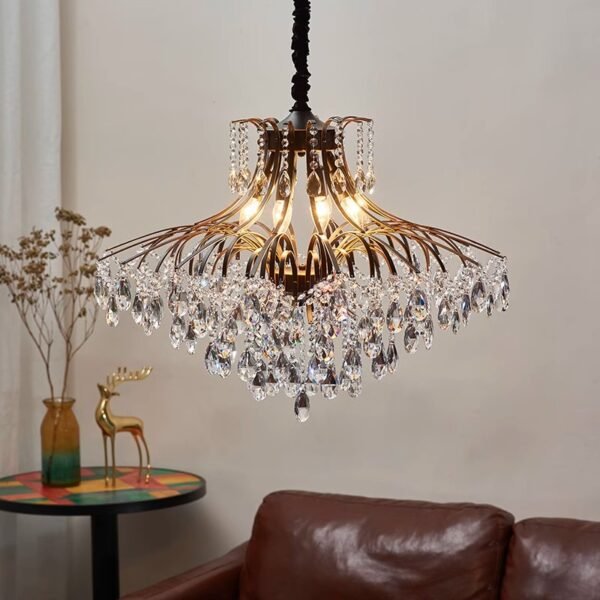 E14 Black Gold Ceiling Chandelier 1