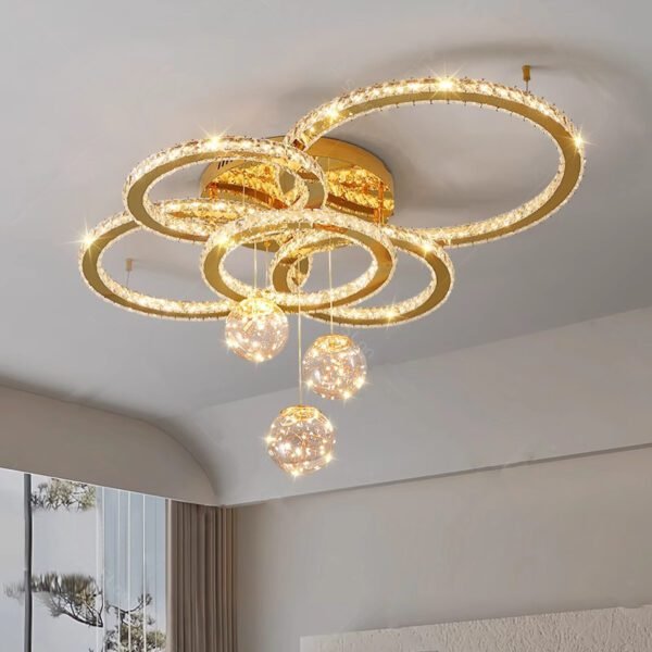 Crystal Circular Ceiling Light Fixture 1