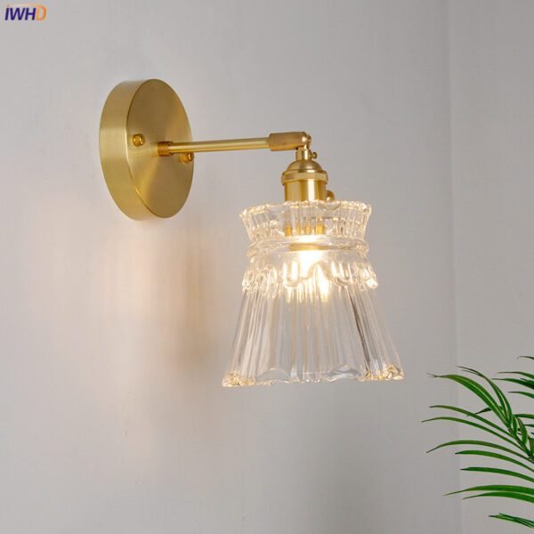 Japanese Copper Glass Wall Lights Fixtures 1