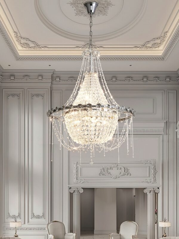 silver crystal chandelier 1