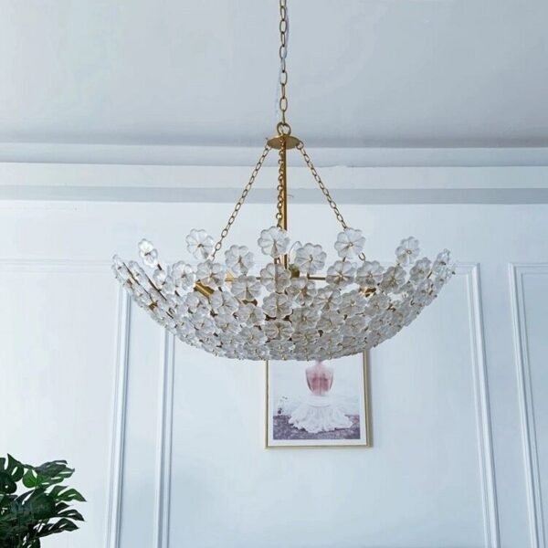 Sleek Postmodern Geometric Iron & Glass LED Chandelier