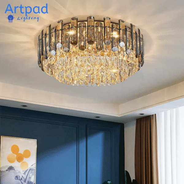 LED Crystal Gold Ceiling Chandelier 1