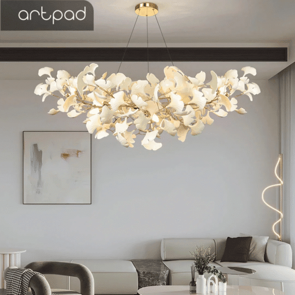 Long Leaf Hanging Chandelier 1