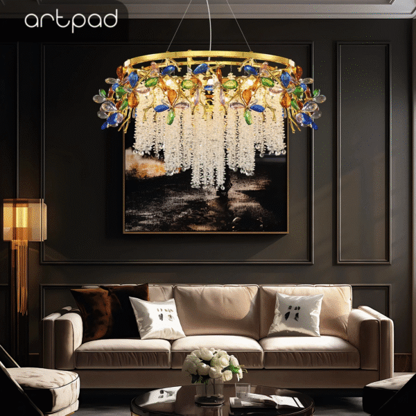 Colourful Flower Crystal Chandelier 1