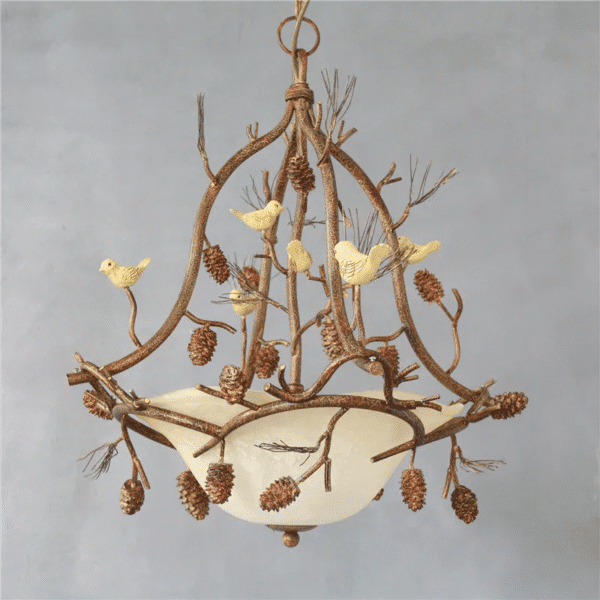 Bird Nest Basket Chandelier 1