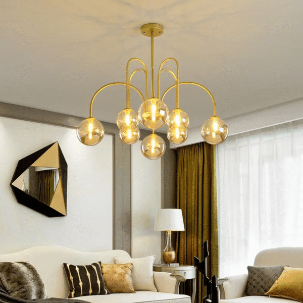 Gold Glass Ball LED Lighting Decor Light Fixture 1