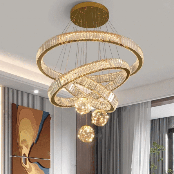 Crystal Circular Hanging Light Fixture 1
