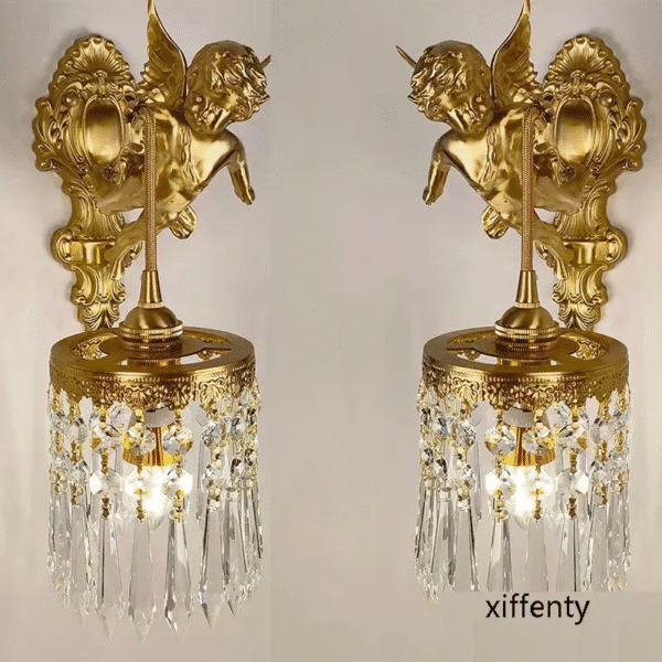 Angel Wings Wall Brass Lamp 1