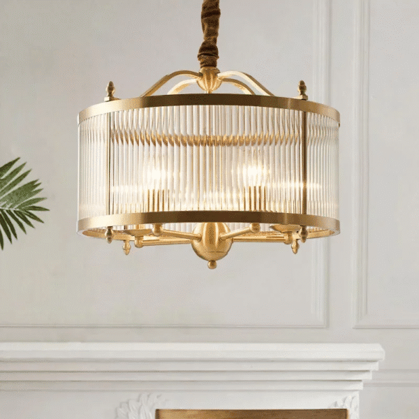 Frosted Glass Golden Copper Ceiling Pendant Light 1