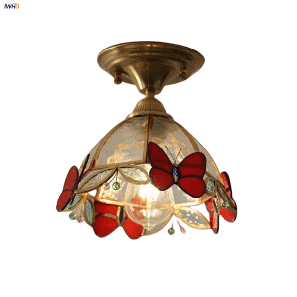 Butterfly Clear Glass Ceiling Lamp 1